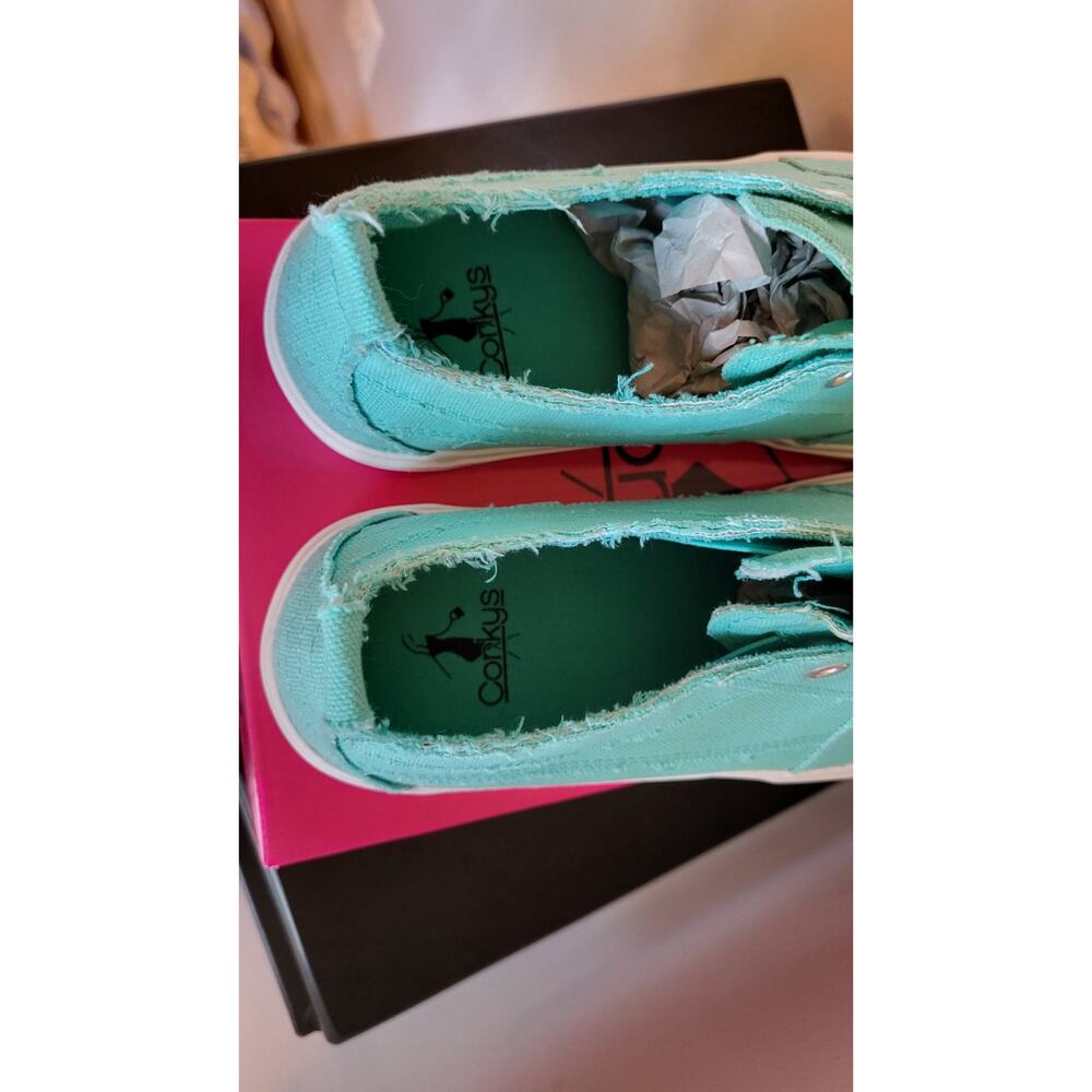 NEW Corkys Tennis Shoes Aqua Babalu Womens Size 10 Slip On Sneakers - Picture 9 of 16
